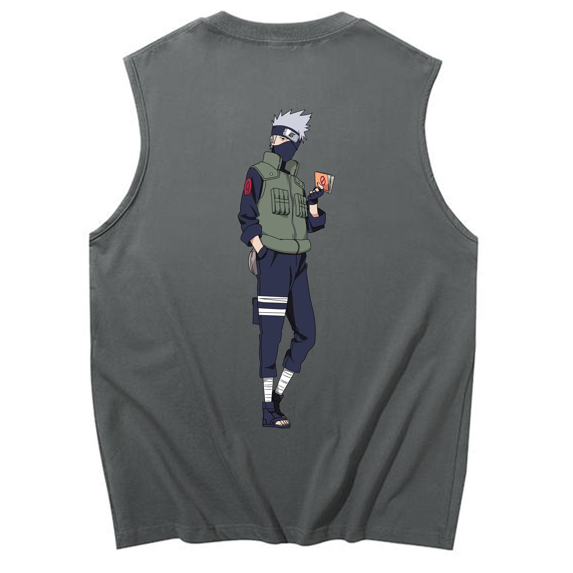 （画像用） NARUTO -ナルト- はたけ カカシ Hatake Kakashi コットン100％タンクトップ（背面プリント）